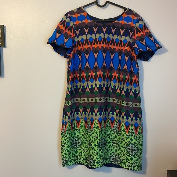 J. Crew Multicolor Geometric Dress - Picture 1 of 16